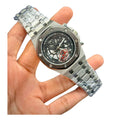AP Luxury Sport Skeleton Watch | Black Open Dial | Brushed Steel Case