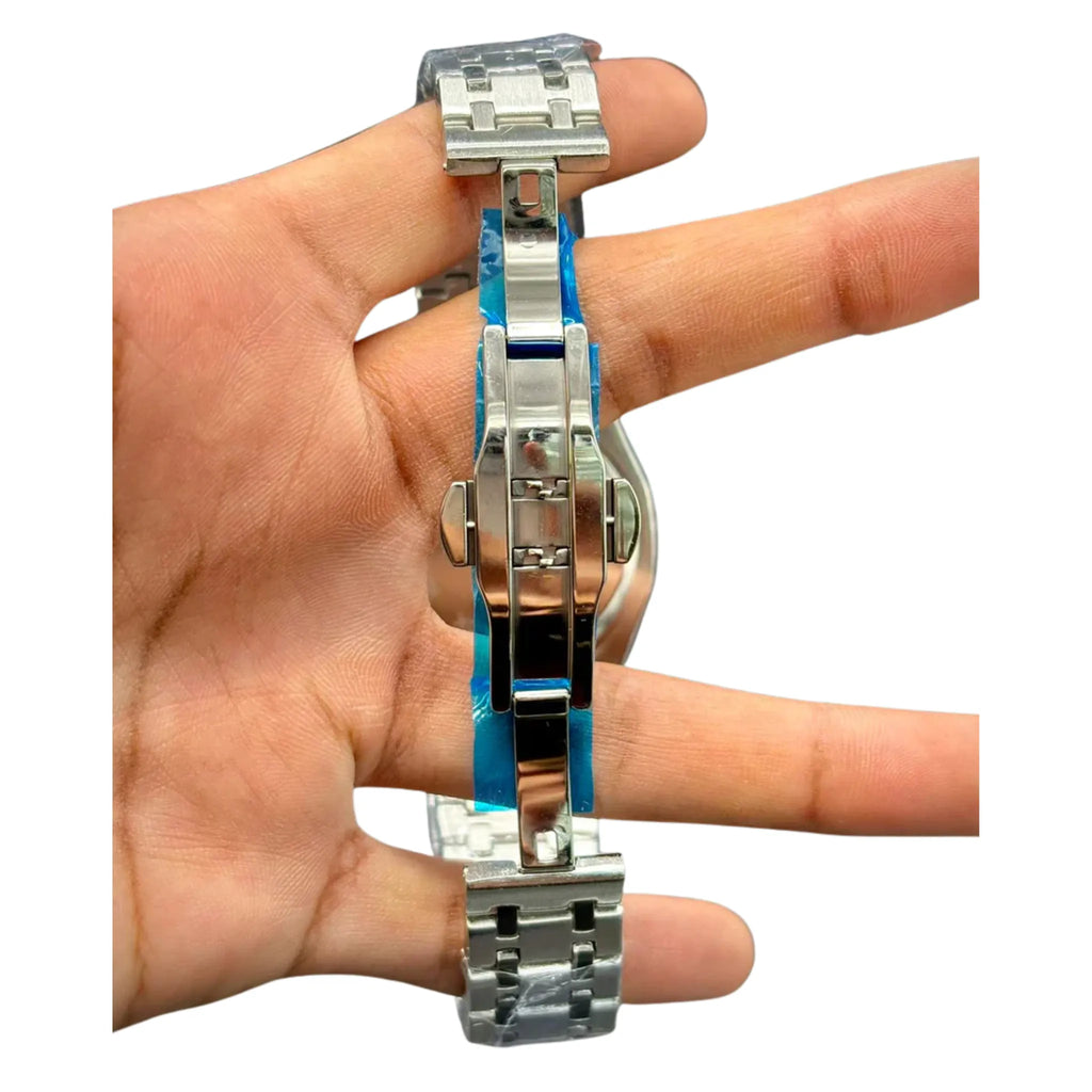 AP Luxury Sport Skeleton Watch | Black Open Dial | Brushed Steel Case