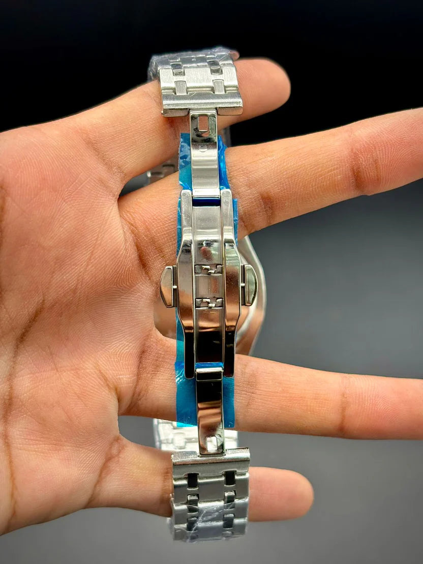 AP Luxury Sport Skeleton Watch | Black Open Dial | Brushed Steel Case