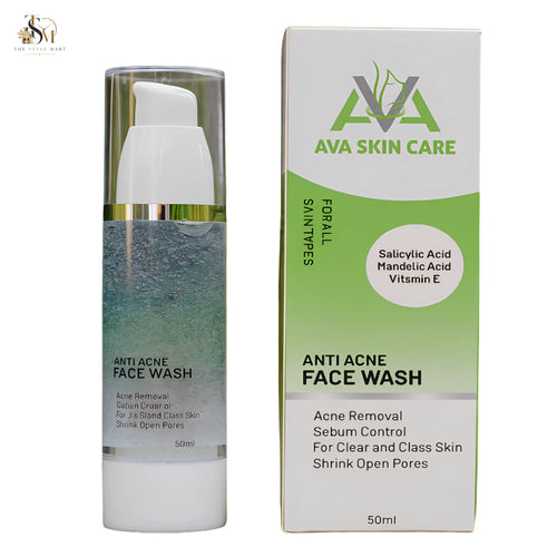 AVA Anti Acne Face Wash for acne control, blackhead removal, pore cleansing, and clearer, healthier-looking skin
