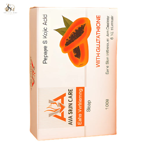 AVA Soap with L-Glutathione, Kojic Acid, Papaya Extract, and Grape Seed Oil for skin brightening and deep cleansing