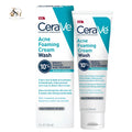 CeraVe Acne Foaming Cream Wash with 10% Benzoyl Peroxide for Face & Body 150ml