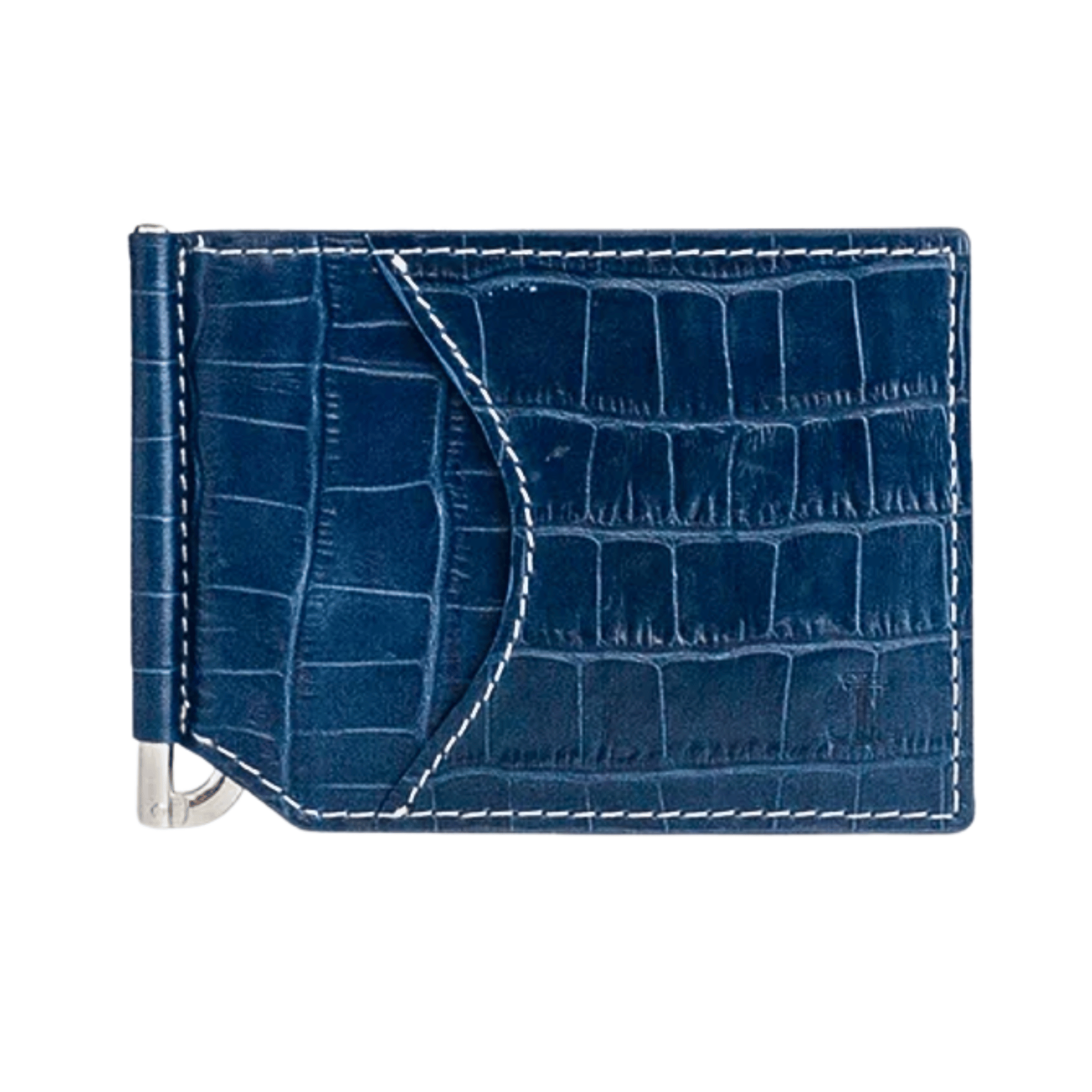 Blue Crocodile Texture Leather Wallet