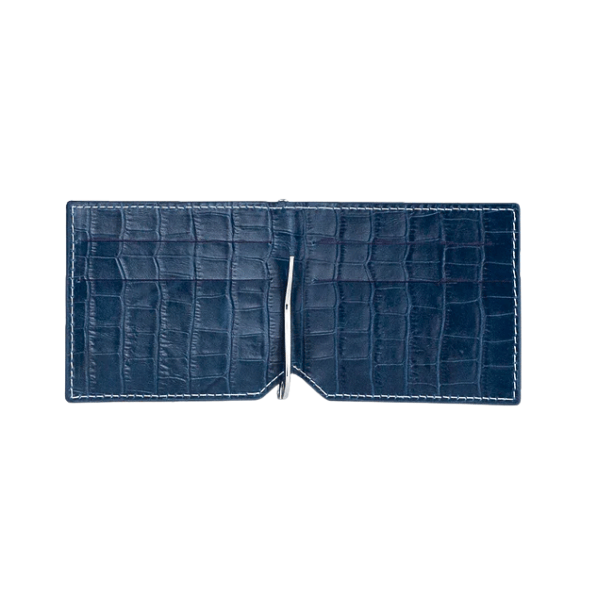 Blue Crocodile Texture Leather Wallet