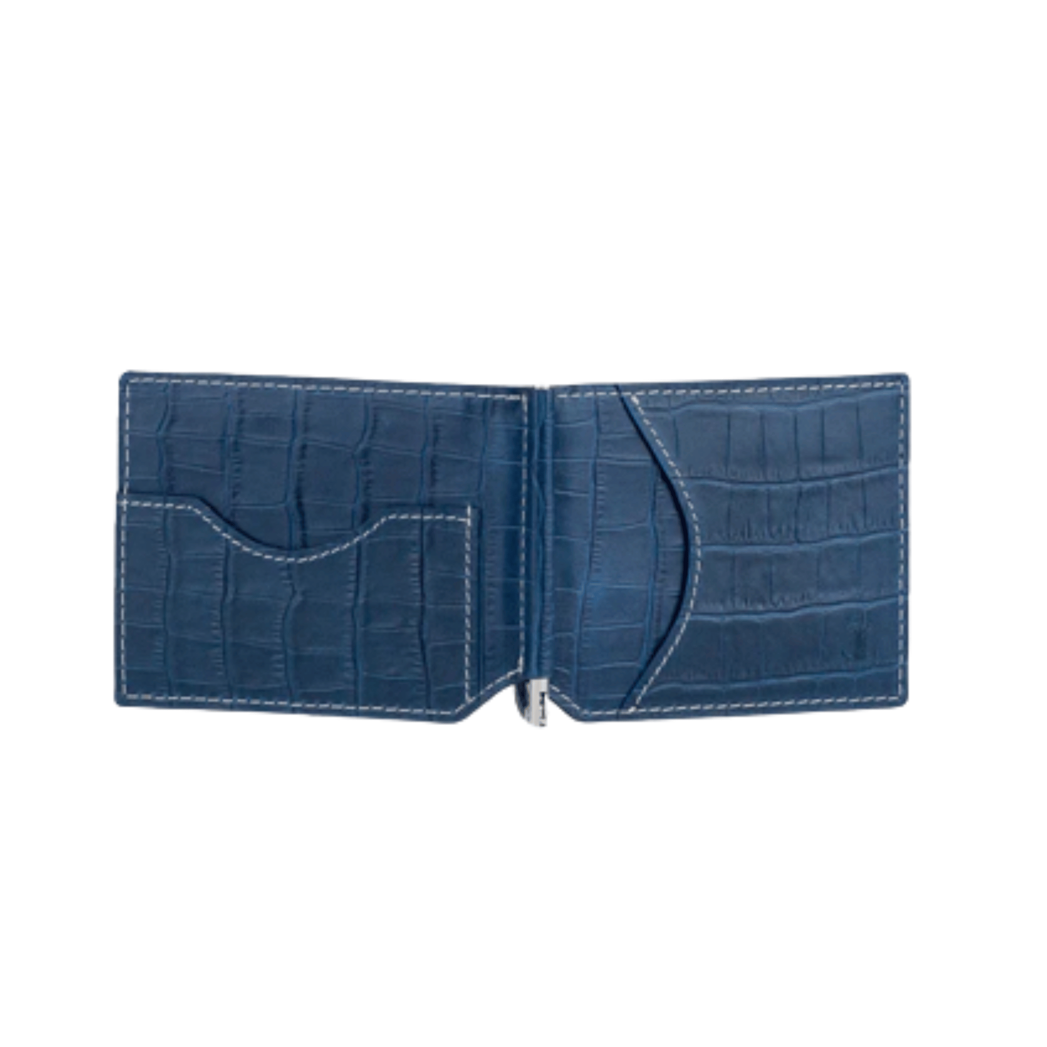 Blue Crocodile Texture Leather Wallet