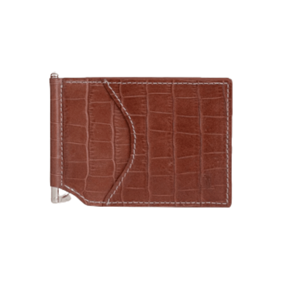 Brown Leather Money Clip Wallet