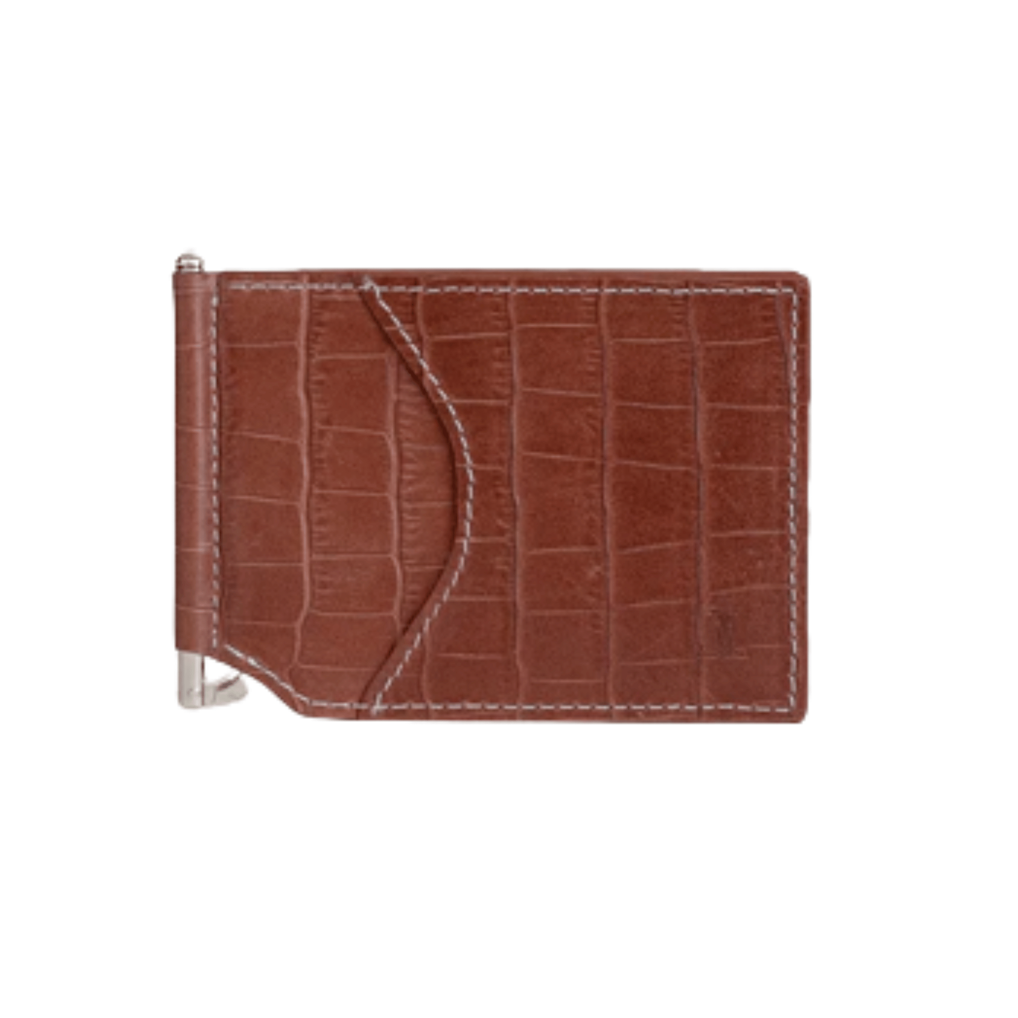 Brown Leather Money Clip Wallet