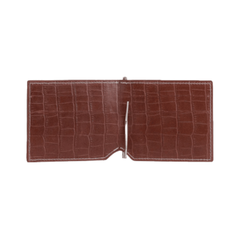 Brown Leather Money Clip Wallet