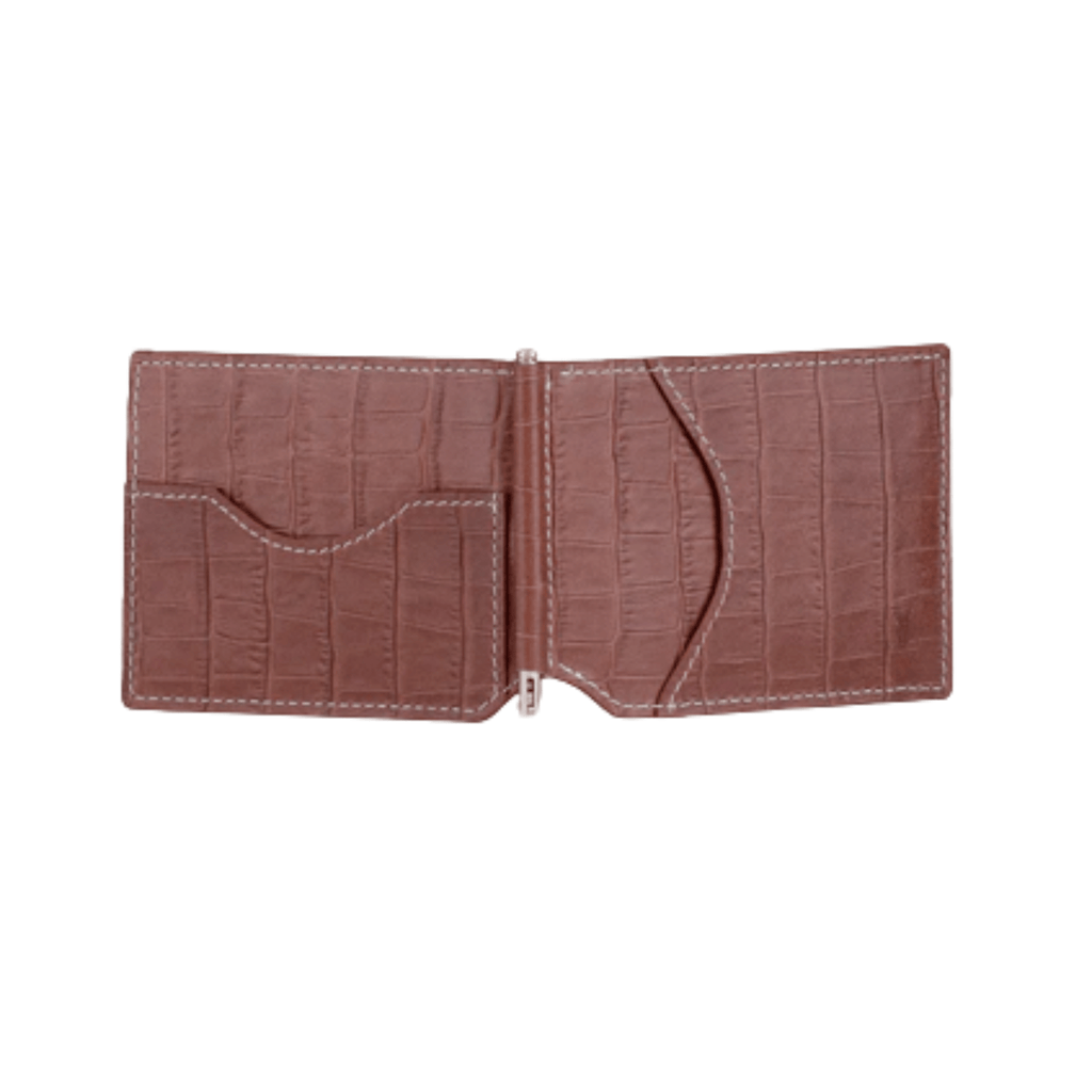 Brown Leather Money Clip Wallet