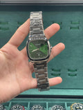 CTN All-Steel Square Emerald Green Dial Watch — Cushion Case + Oyster Bracelet Premium Edition