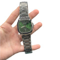 CTN All-Steel Square Emerald Green Dial Watch — Cushion Case + Oyster Bracelet Premium Edition