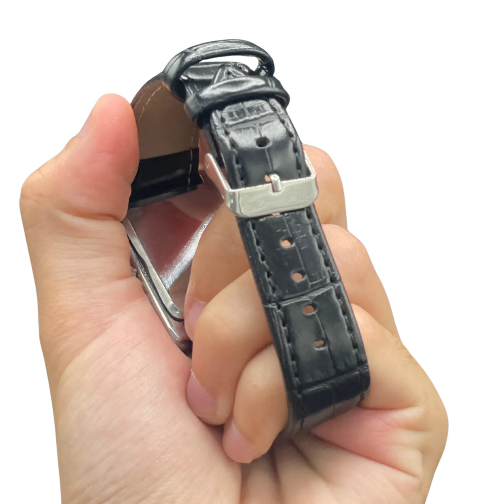 CTR Black Leather Strap With Simple Black Dial Watch