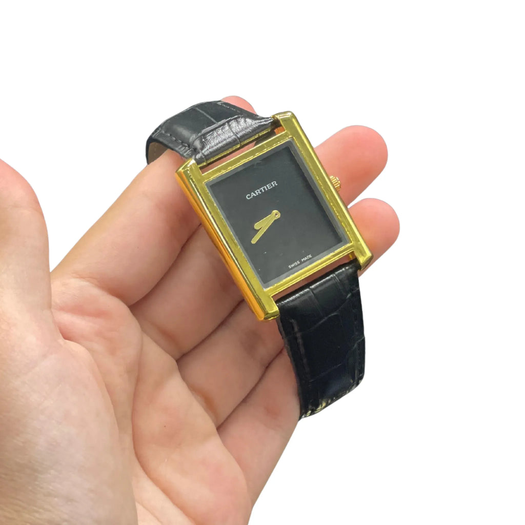 CTR Black Leather Strap With Sleek Black Dial Watch