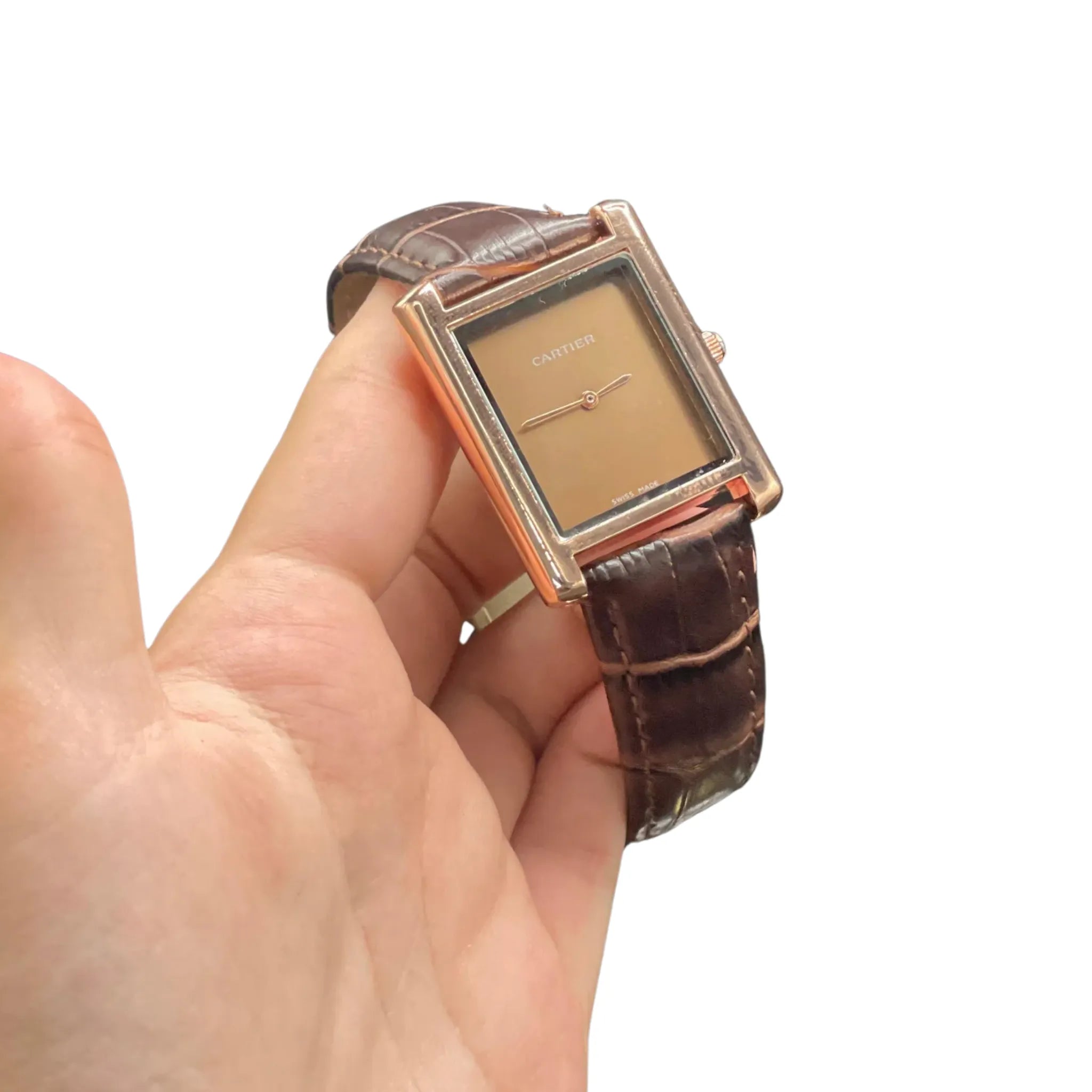 CTR Brown Leather Strap With Clean Brown Dial Watch