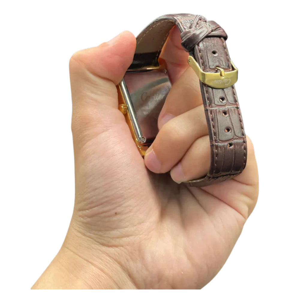 CTR Brown Leather Strap With Detailed Radiant Golden Dial Watch