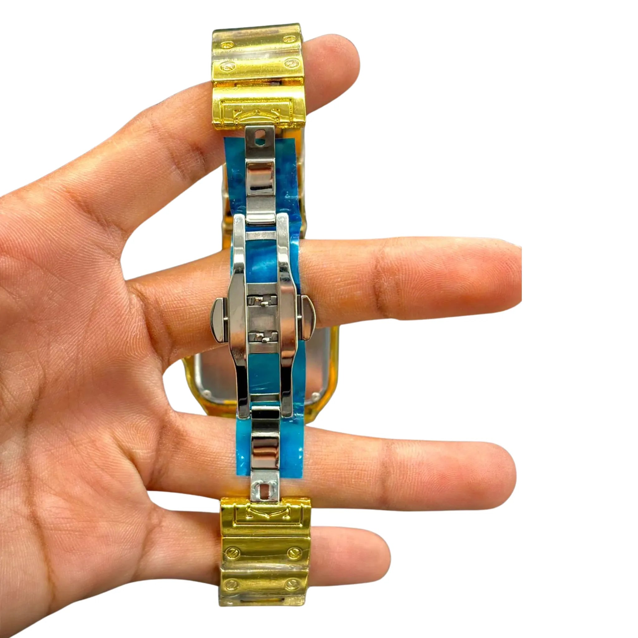CTR Luxury Gold Square Watch – Gold Dial Roman Numbers _ Premium Metal Bracelet