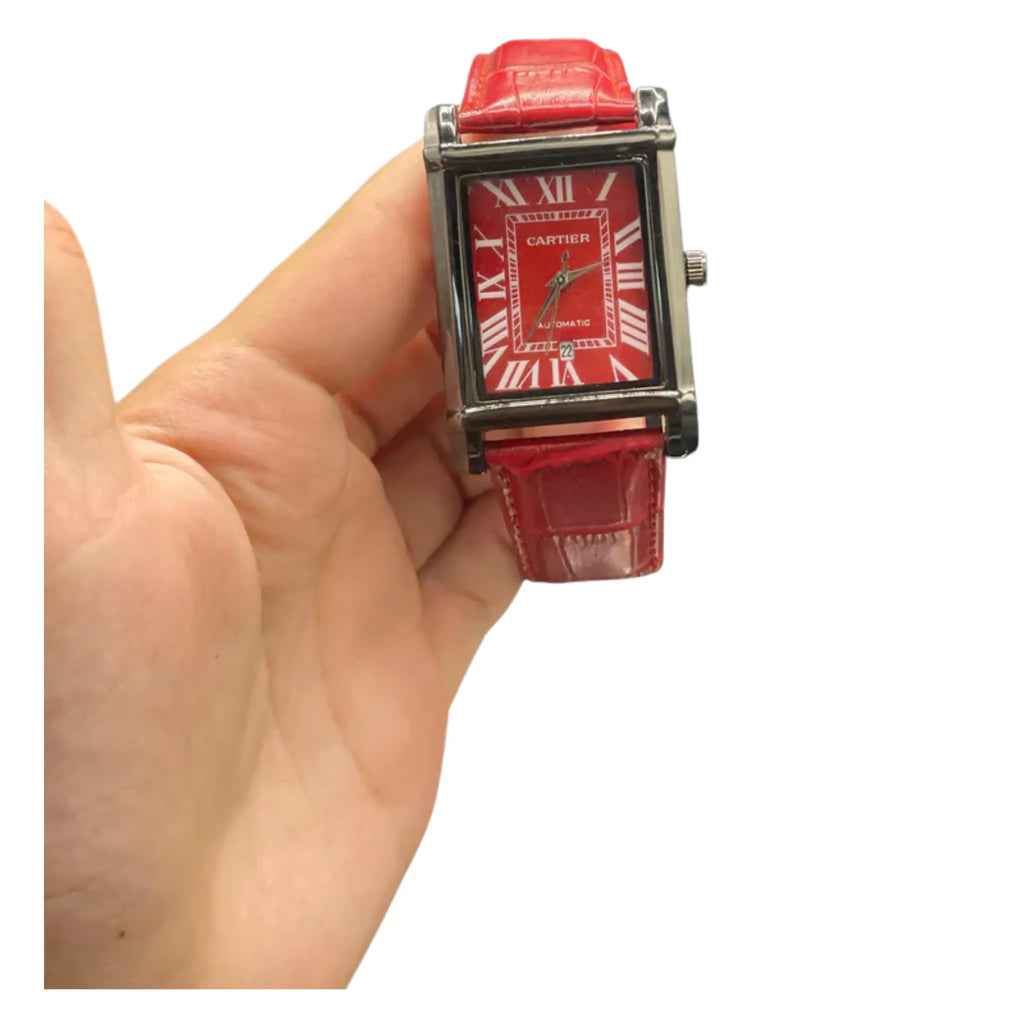 CTR Red Leather Strap With Striking Red Dial Watch