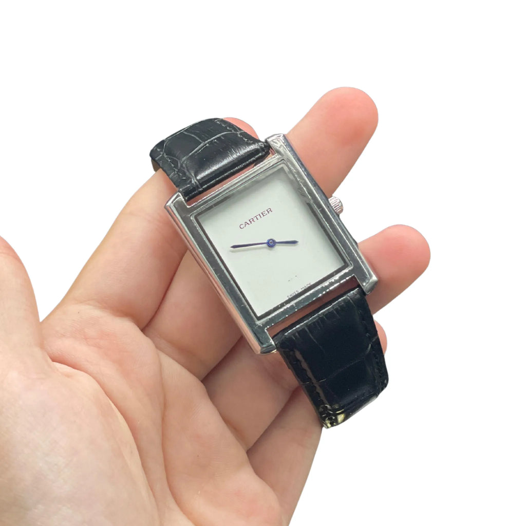 CTR Black Leather Strap With Clean White Dial Watch