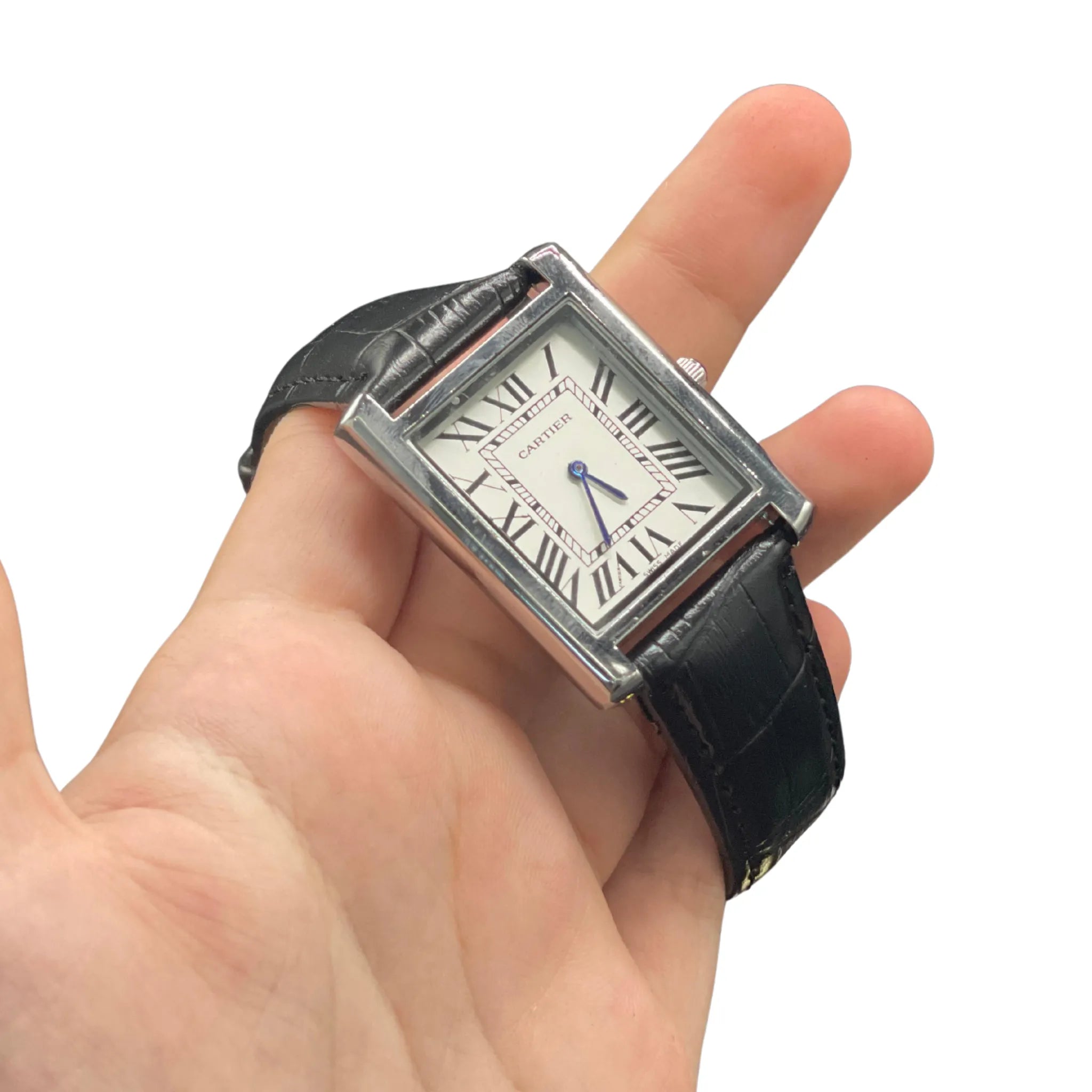 CTR Black Leather Strap With Detailed White Dial Watch