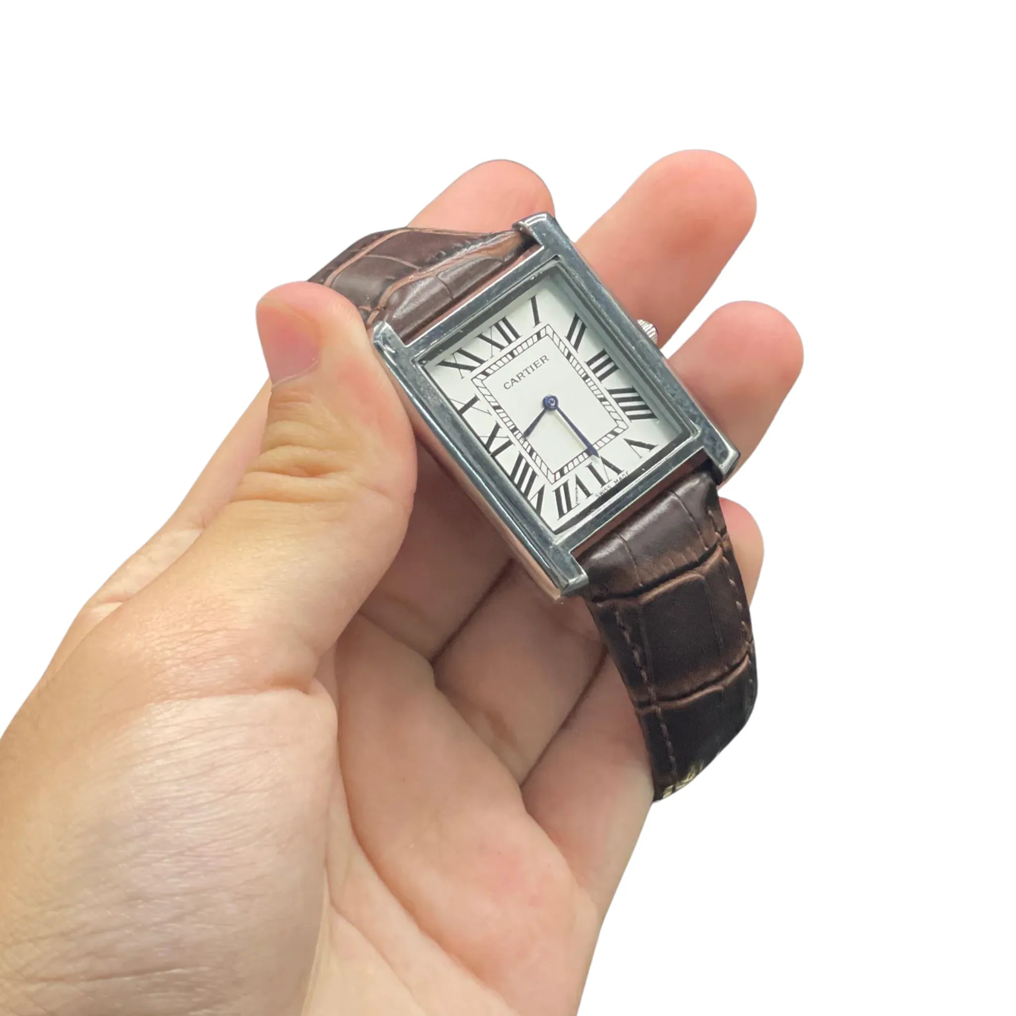 CTR Brown Leather Strap With Classic Clean White Dial Watch