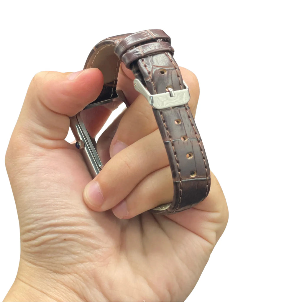 CTR Brown Leather Strap With Classic Clean White Dial Watch