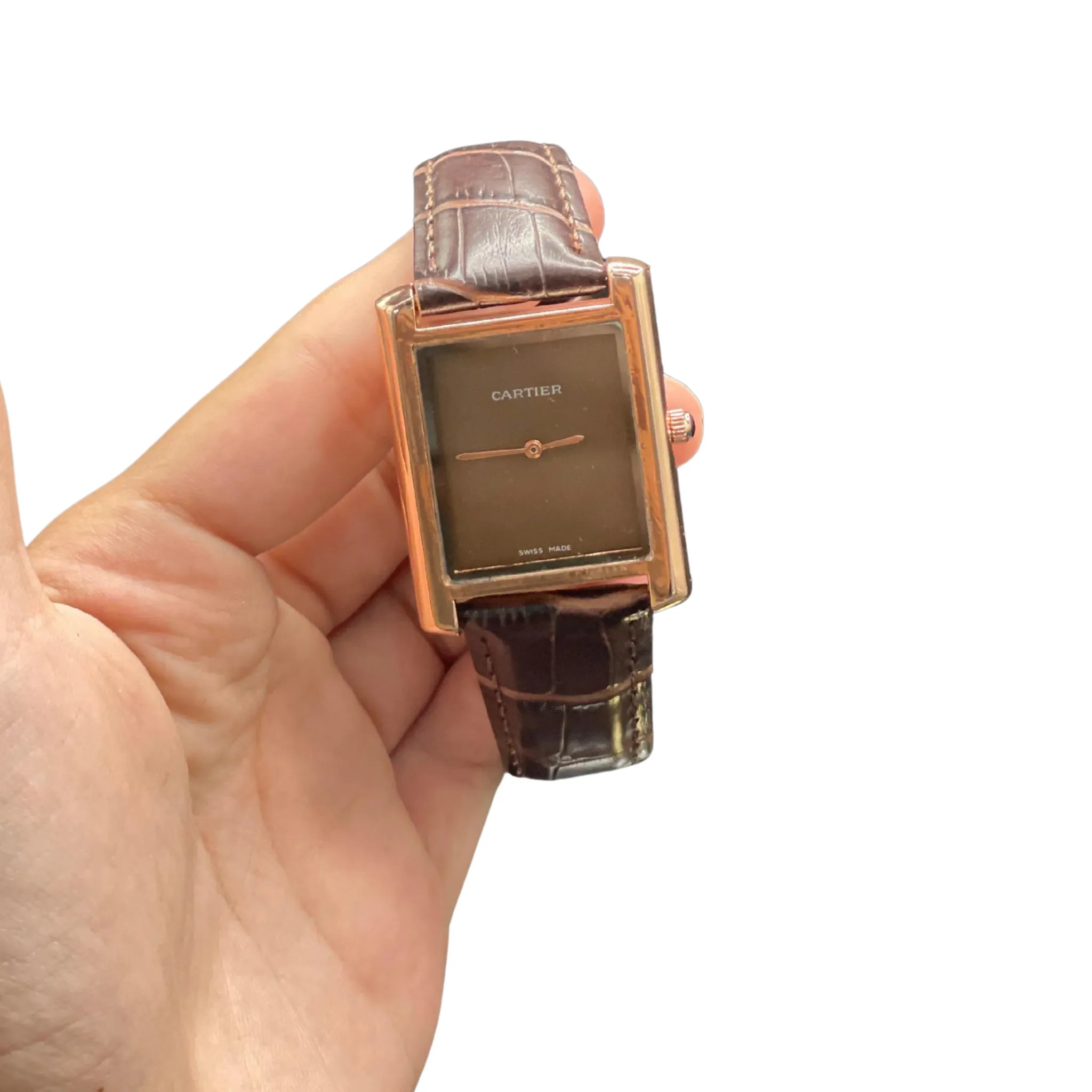 CTR Brown Leather Strap With Clean Brown Dial Watch
