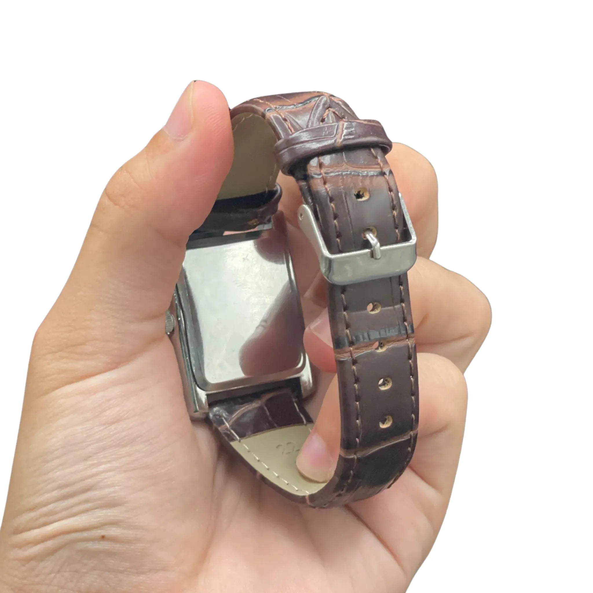 CTR Brown Leather Strap With Clean White Dial Watch