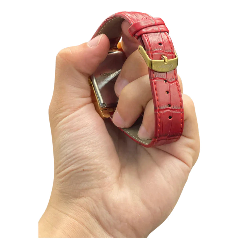 CTR Red Leather Strap With Luxurious Red Dial Watch
