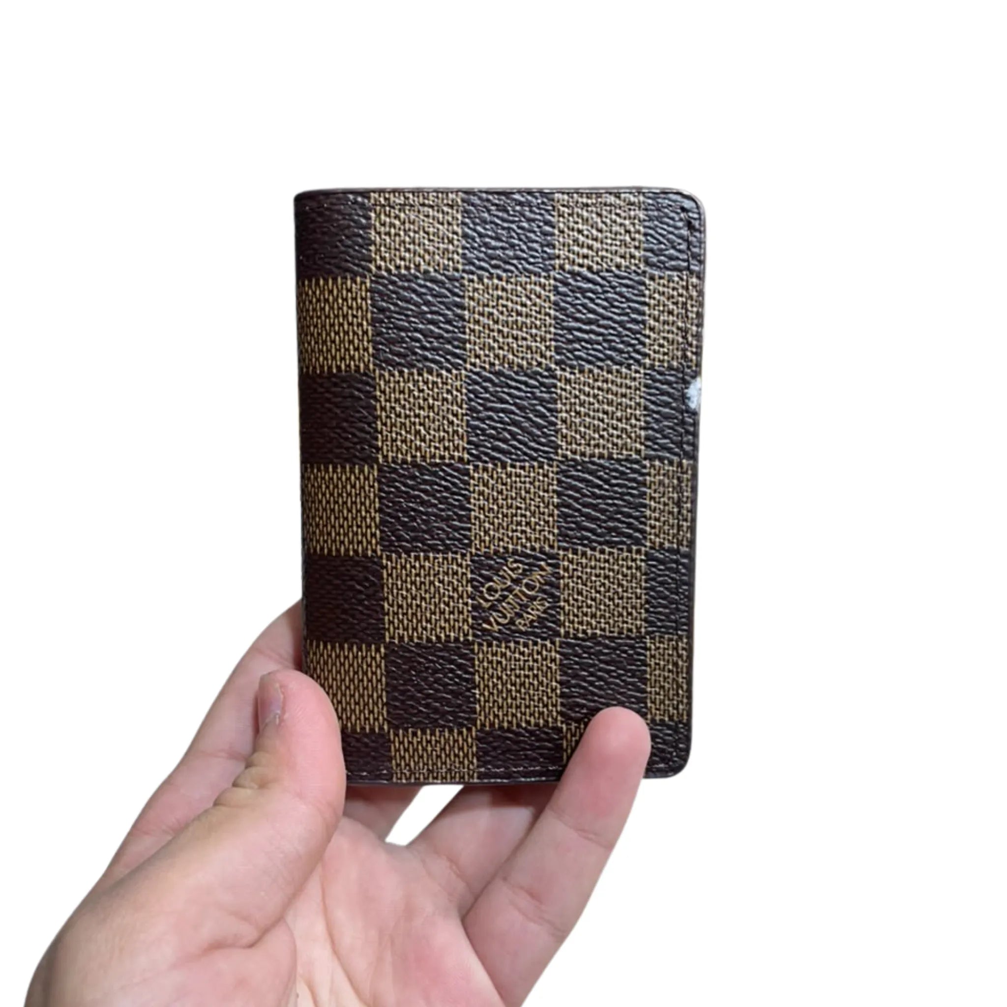 Classic Brown Checkered Bi-Fold Leather Wallet for Men LV
