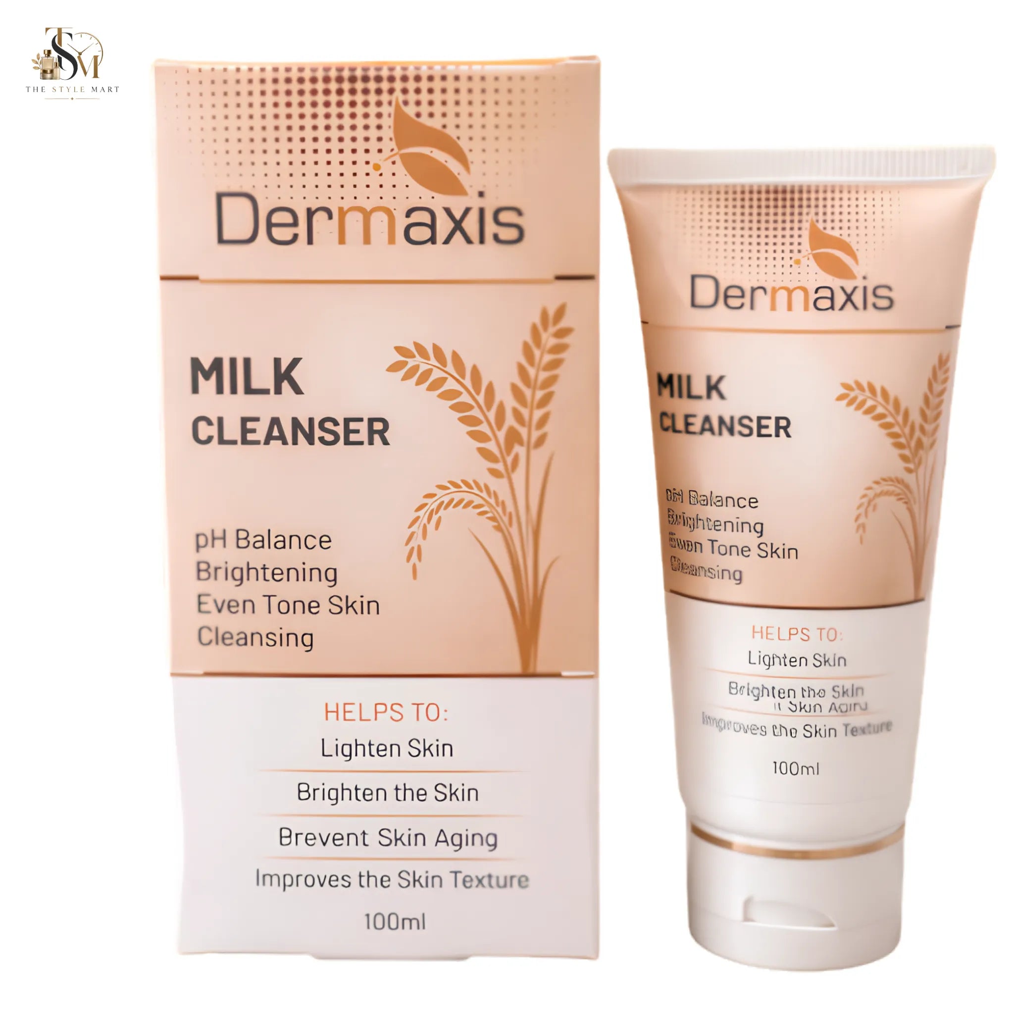 Dermaxis Milk Cleanser with Kojic Acid, Niacinamide, Hyaluronic Acid, and Ceramides for gentle cleansing and brighter, even-toned skin
