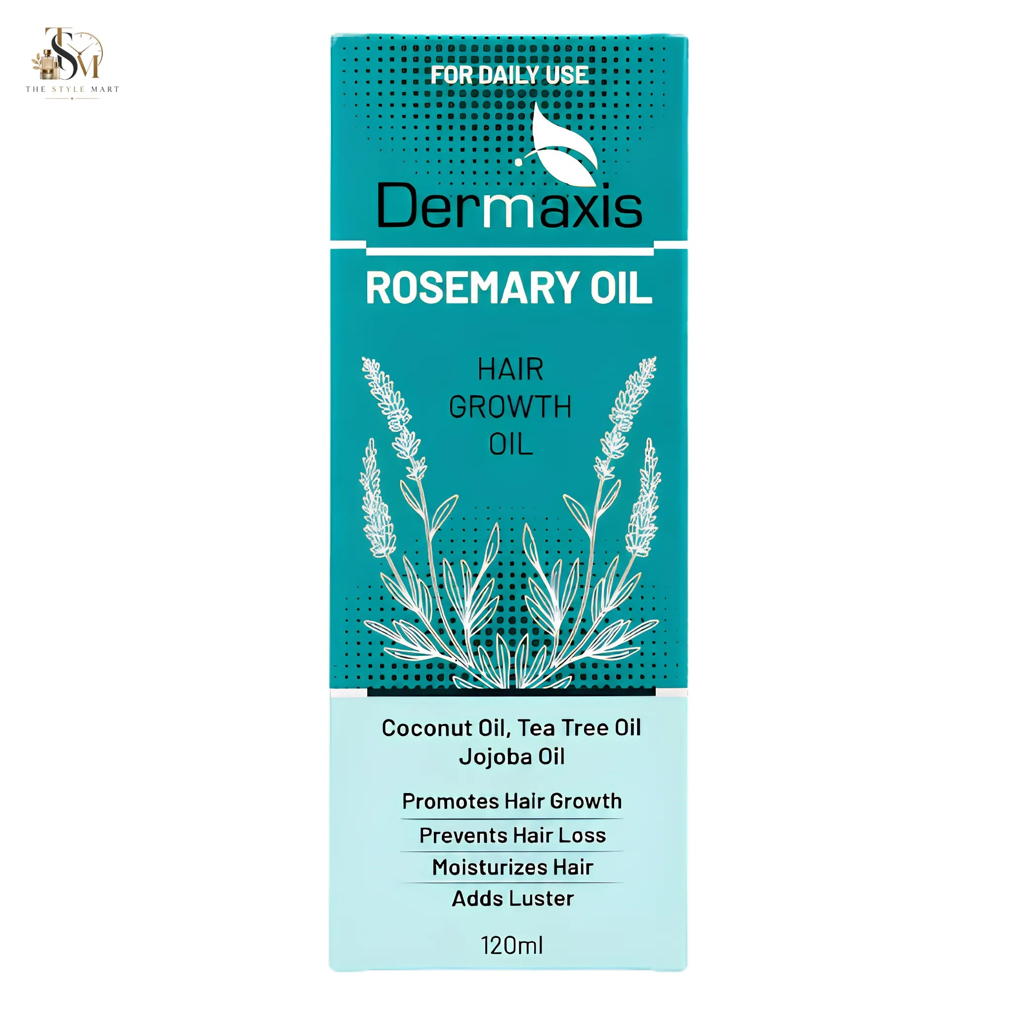 Dermaxis Rosemary Hair Growth Oil with Rosemary, Castor, Tea Tree, Jojoba, and Almond Oils for healthier, stronger, and shinier hair