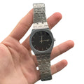 GUCI Silver Stainless Steel Black Textured Dial Luxury Watch – Sport Edition