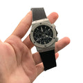 HB Black Strap Black Dial Chronograph Watch – Matte Gray Luxury Edition