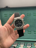 HB Black Strap Black Dial Chronograph Watch – Matte Gray Luxury Edition