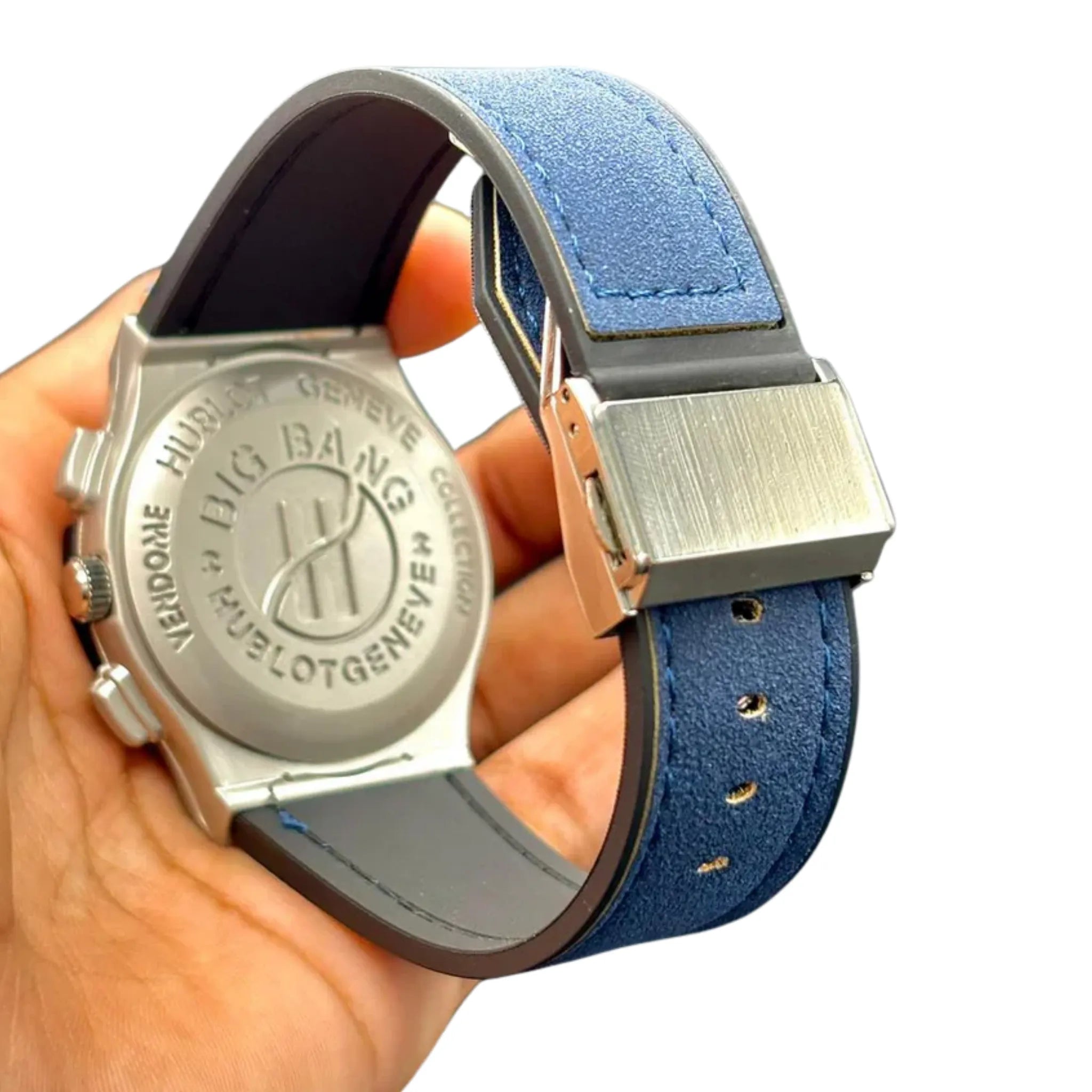 HB Blue Strap Watch for Men – Luxury Blue Dial Wrist Watch