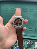 HB Brown Leather Strap Brown Skeleton Dial Automatic Watch – Matte Gray Luxury Edition