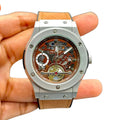 HB Brown Strap Unique Dial Watch – Modern Elegant Edition