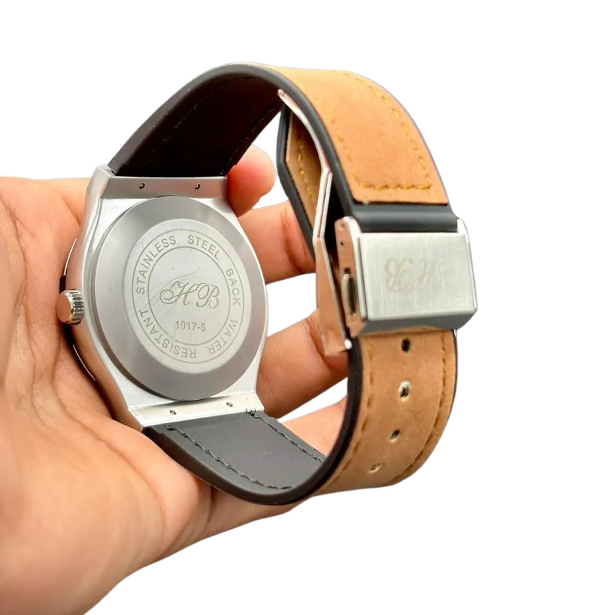 HB Brown Strap Unique Dial Watch – Modern Elegant Edition
