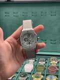 HB Gray Leather Strap Gray Skeleton Automatic Watch – Modern Luxury Edition