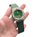 HB Green Skeleton Dial Automatic Watch – Matte Gray Luxury Edition