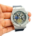 HB Grey Silicone Skeleton Dial Watch – Sport Luxury Modern Edition