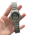 HB Silver Chain Diamond Cut Black Dial Watch – Luxury Sport Edition
