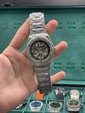 HB Silver Chain Diamond Cut Black Dial Watch – Luxury Sport Edition