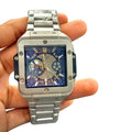 HB Silver Stainless Steel Blue Dial Watch – Classic Quartz Men’s Wrist Watch