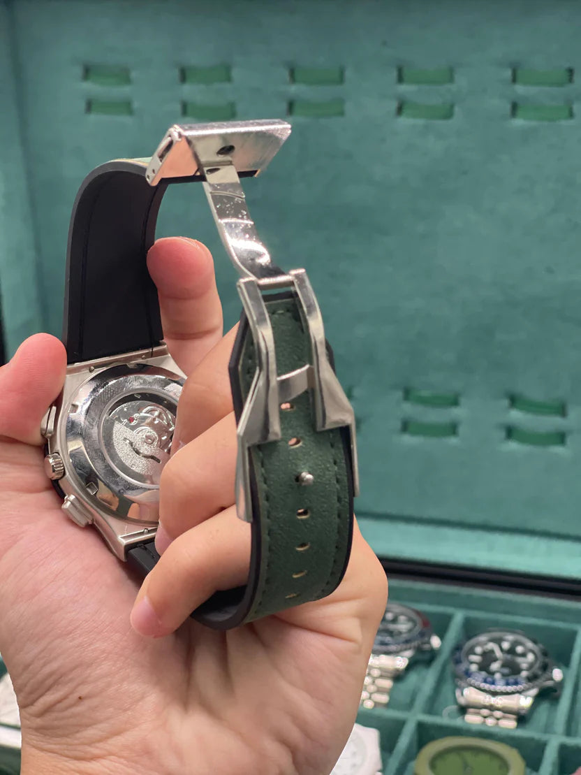 HB Green Skeleton Dial Automatic Watch – Matte Gray Luxury Edition