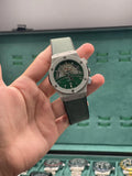 HB Green Skeleton Dial Automatic Watch with Matte Gray Case and Leather Strap
