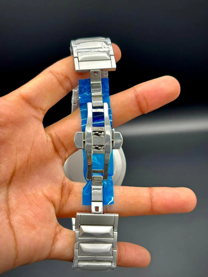 HB Silver Chain White Dial Watch – Classic Elegant Edition