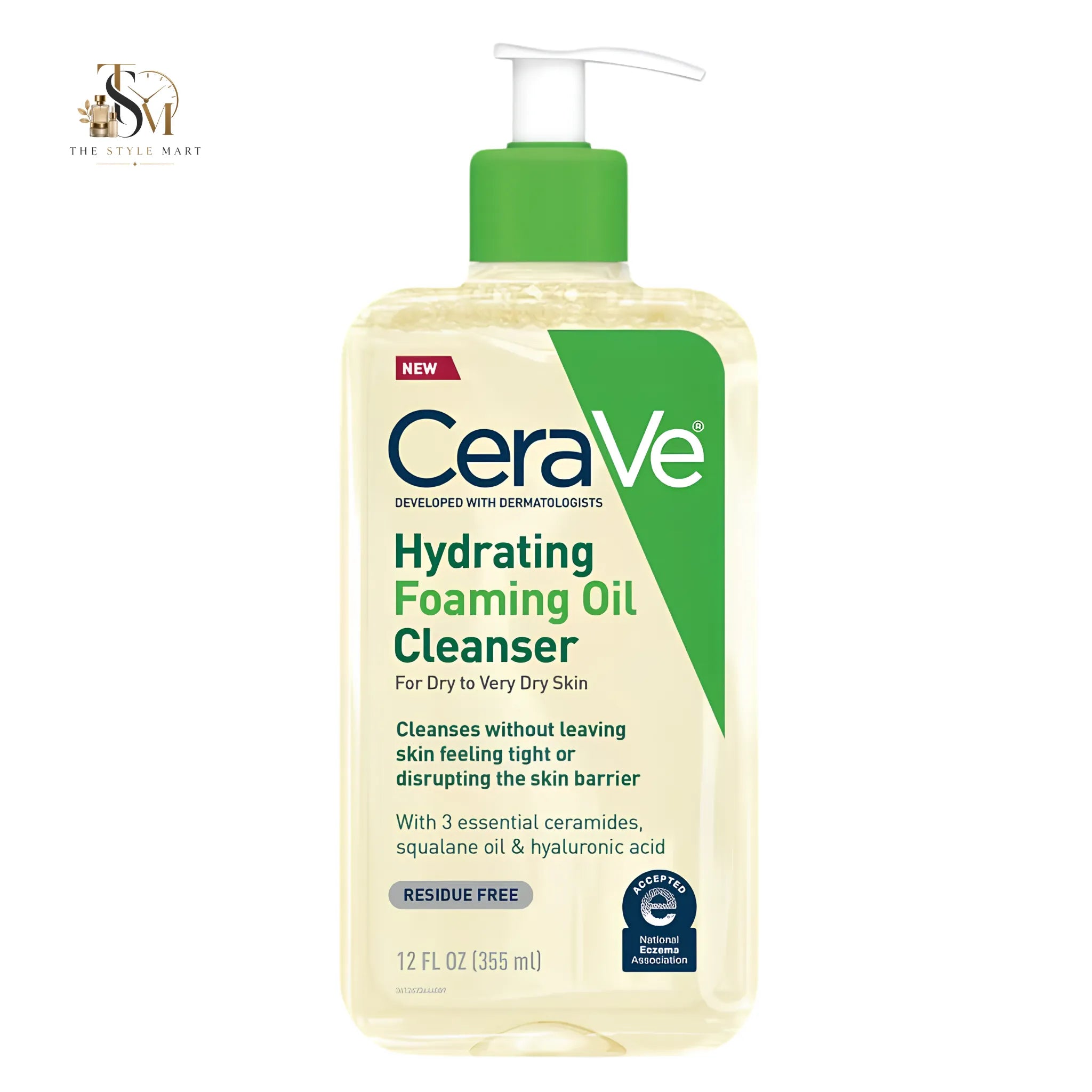 CeraVe Hydrating Foaming Oil Cleanser 355ml | Face & Body Cleanser for Dry to Very Dry Skin