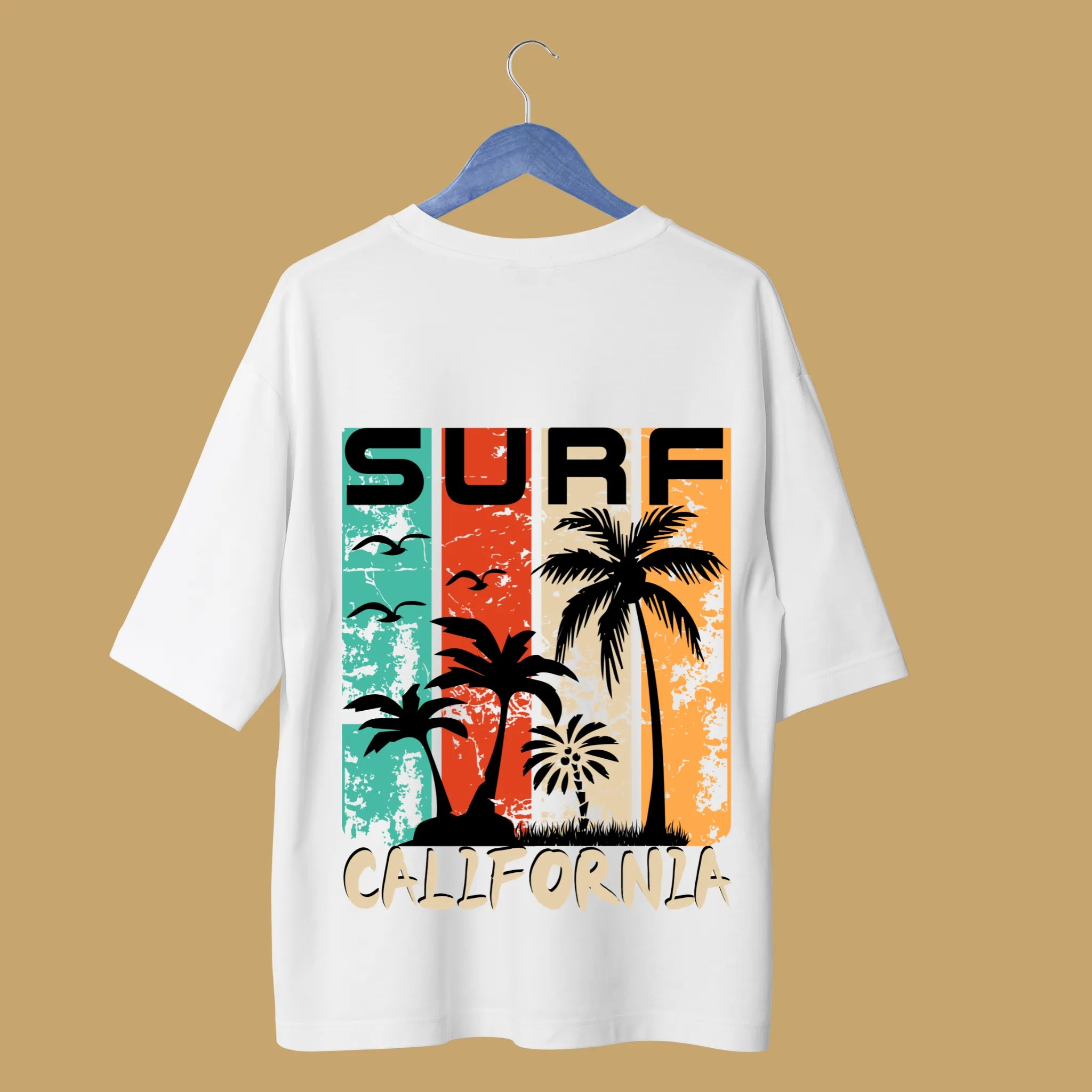 Men’s White California Graphic T-Shirt – Premium Cloth Palm Print