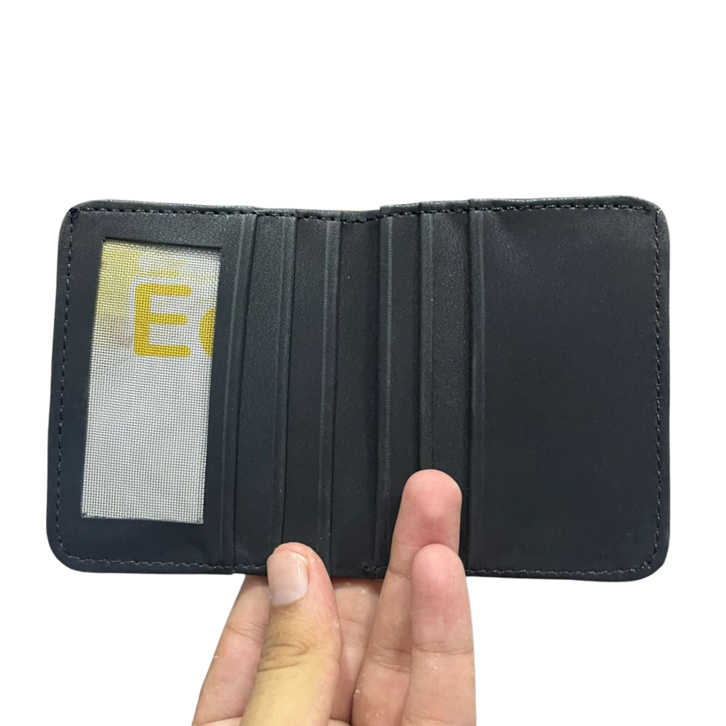 PM Black Premium Leather Wallet – Compact Bifold Card Holder for Men